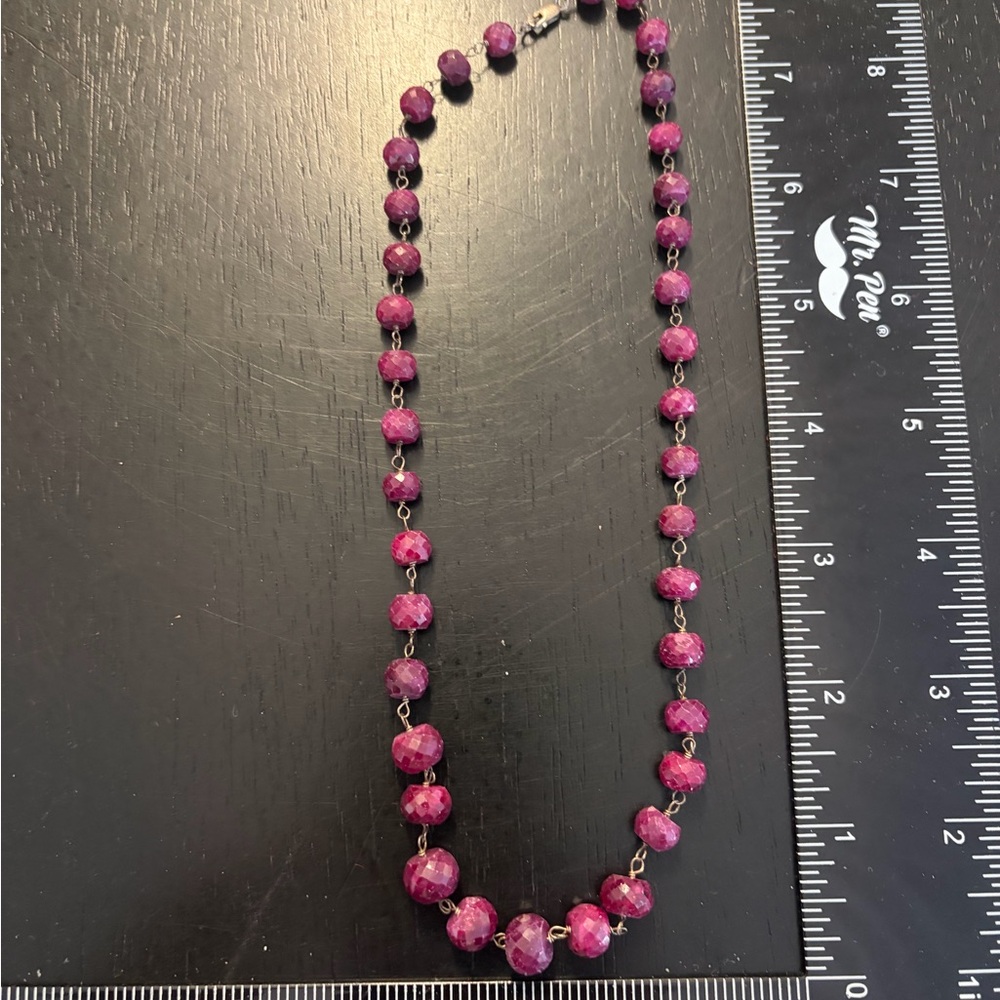 Raspberry Quartz Beaded Necklace